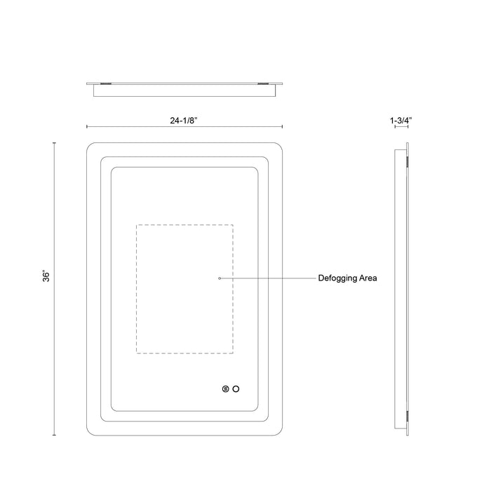 Seneca LED Vanity Mirror Sandblasted Merc Edge-Mirrors/Pictures-Kuzco Lighting-Lighting Design Store