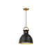 Waldo One Light Pendant Aged Gold/Matte Black-Mini Pendants-Alora-Lighting Design Store