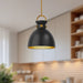 Waldo One Light Pendant Aged Gold/Matte Black-Mini Pendants-Alora-Lighting Design Store