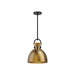 Waldo One Light Pendant Matte Black/Aged Gold-Mini Pendants-Alora-Lighting Design Store