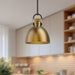 Waldo One Light Pendant Matte Black/Aged Gold-Mini Pendants-Alora-Lighting Design Store