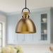 Waldo One Light Pendant Matte Black/Aged Gold-Pendants-Alora-Lighting Design Store
