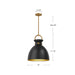Waldo One Light Pendant Aged Gold/Matte Black-Pendants-Alora-Lighting Design Store