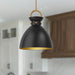 Waldo One Light Pendant Aged Gold/Matte Black-Pendants-Alora-Lighting Design Store