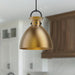 Waldo One Light Pendant Matte Black/Aged Gold-Pendants-Alora-Lighting Design Store