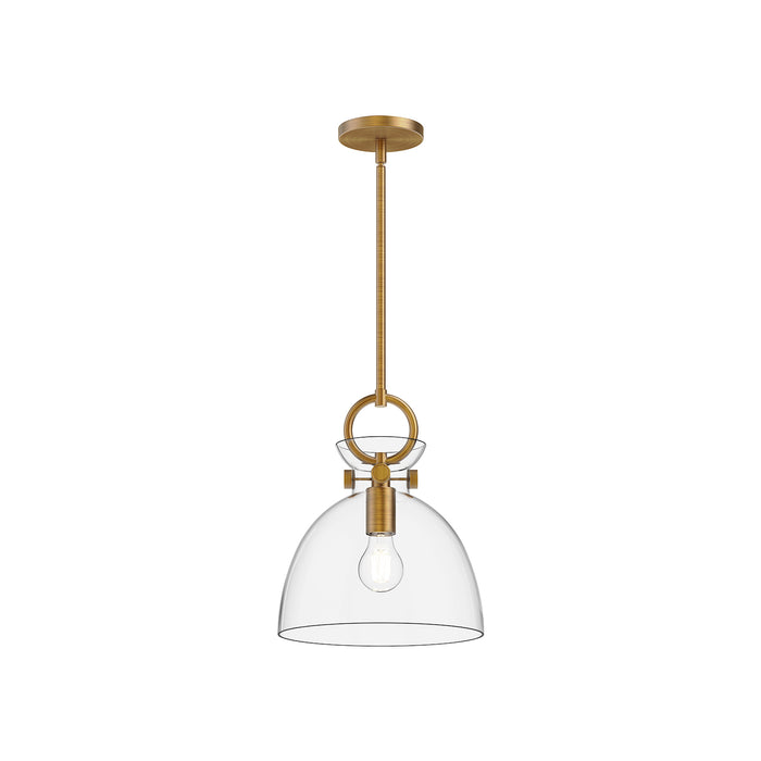 Waldo One Light Pendant Aged Gold/Clear-Mini Pendants-Alora-Lighting Design Store