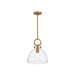 Waldo One Light Pendant Aged Gold/Clear-Mini Pendants-Alora-Lighting Design Store