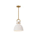 Waldo One Light Pendant Aged Gold/Glossy Opal Glass-Mini Pendants-Alora-Lighting Design Store