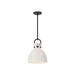 Waldo One Light Pendant Matte Black/Glossy Opal Glass-Mini Pendants-Alora-Lighting Design Store