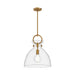 Waldo One Light Pendant Aged Gold/Clear-Pendants-Alora-Lighting Design Store