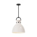 Waldo One Light Pendant Matte Black/Glossy Opal Glass-Pendants-Alora-Lighting Design Store