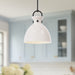 Waldo One Light Pendant Matte Black/Glossy Opal Glass-Pendants-Alora-Lighting Design Store