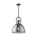 Waldo One Light Pendant Matte Black/Smoked-Pendants-Alora-Lighting Design Store