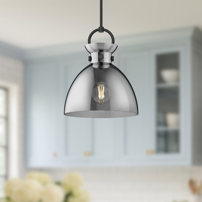 Waldo One Light Pendant Matte Black/Smoked-Pendants-Alora-Lighting Design Store
