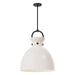 Waldo One Light Pendant Matte Black/Glossy Opal Glass-Pendants-Alora-Lighting Design Store