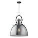 Waldo One Light Pendant Matte Black/Smoked-Pendants-Alora-Lighting Design Store