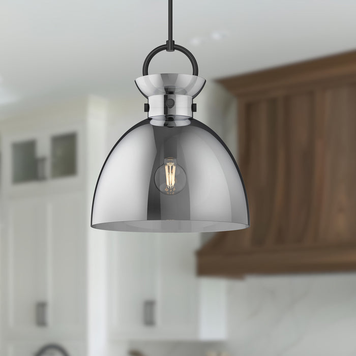 Waldo One Light Pendant Matte Black/Smoked-Pendants-Alora-Lighting Design Store
