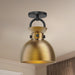 Waldo One Light Semi-Flush Mount Matte Black/Aged Gold-Flush Mounts-Alora-Lighting Design Store