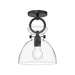 Waldo One Light Semi-Flush Mount Matte Black/Clear Glass-Semi-Flush Mts.-Alora-Lighting Design Store