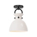 Waldo One Light Semi-Flush Mount Matte Black/Glossy Opal Glass-Semi-Flush Mts.-Alora-Lighting Design Store