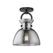 Waldo One Light Semi-Flush Mount Matte Black/Smoked-Semi-Flush Mts.-Alora-Lighting Design Store