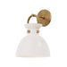 Waldo One Light Wall Sconce Aged Gold/Glossy Opal Glass-Sconces-Alora-Lighting Design Store