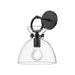Waldo One Light Wall Sconce Matte Black/Clear Glass-Sconces-Alora-Lighting Design Store