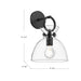 Waldo One Light Wall Sconce Matte Black/Clear Glass-Sconces-Alora-Lighting Design Store