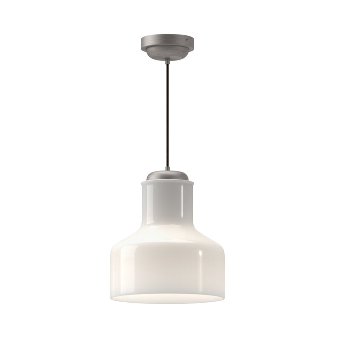 Westlake One Light Pendant Brushed Nickel/Glossy Opal Glass-Pendants-Alora-Lighting Design Store