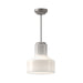 Westlake One Light Pendant Brushed Nickel/Glossy Opal Glass-Pendants-Alora-Lighting Design Store