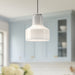 Westlake One Light Pendant Brushed Nickel/Glossy Opal Glass-Pendants-Alora-Lighting Design Store