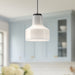 Westlake One Light Pendant Glossy Opal Glass/Matte Black-Pendants-Alora-Lighting Design Store