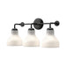 Westlake Three Light Bathroom Fixtures Glossy Opal Glass/Matte Black-Bathroom Fixtures-Alora-Lighting Design Store