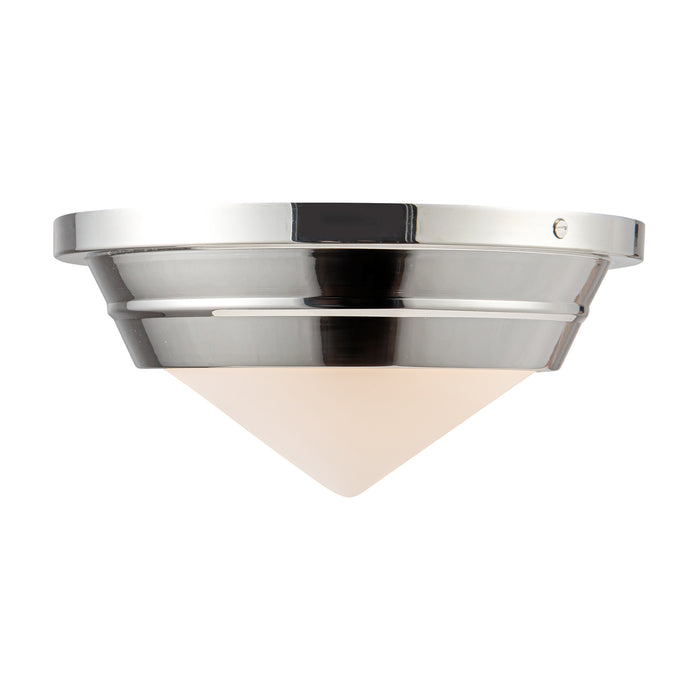Willard One Light Flush Mount Polished Nickel/Opal Matte Glass-Flush Mounts-Alora-Lighting Design Store