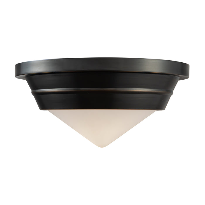 Willard One Light Flush Mount Urban Bronze/Opal Matte Glass-Flush Mounts-Alora-Lighting Design Store