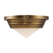 Willard One Light Flush Mount Vintage Brass/Opal Matte Glass-Flush Mounts-Alora-Lighting Design Store