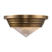 Willard One Light Flush Mount Vintage Brass/Prismatic Glass-Flush Mounts-Alora-Lighting Design Store