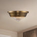 Willard One Light Flush Mount Vintage Brass/Prismatic Glass-Flush Mounts-Alora-Lighting Design Store