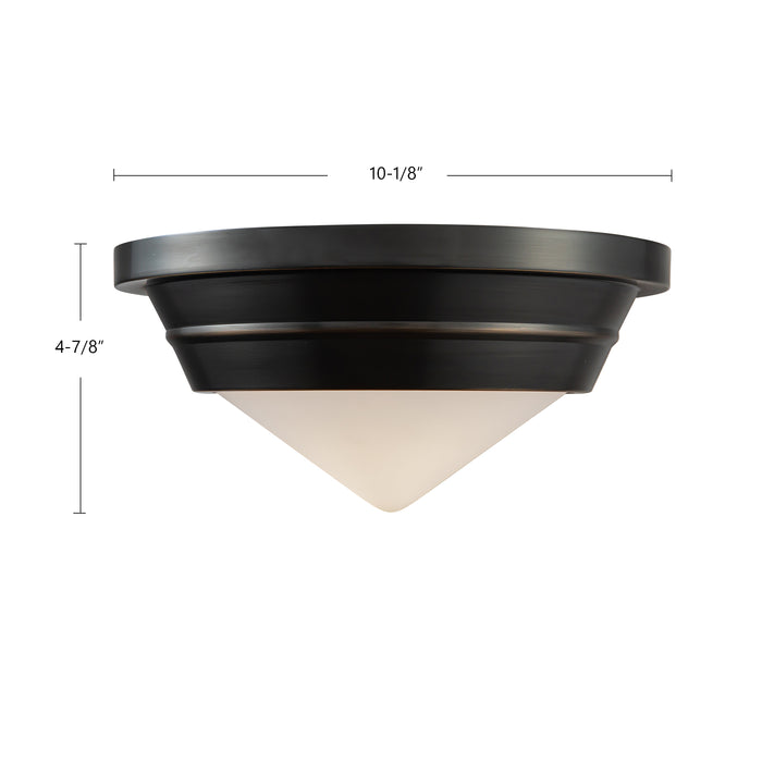 Willard One Light Flush Mount Urban Bronze/Opal Matte Glass-Flush Mounts-Alora-Lighting Design Store