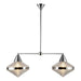 Willard Two Light Linear Pendant Polished Nickel/Prismatic Glass-Linear/Island-Alora-Lighting Design Store
