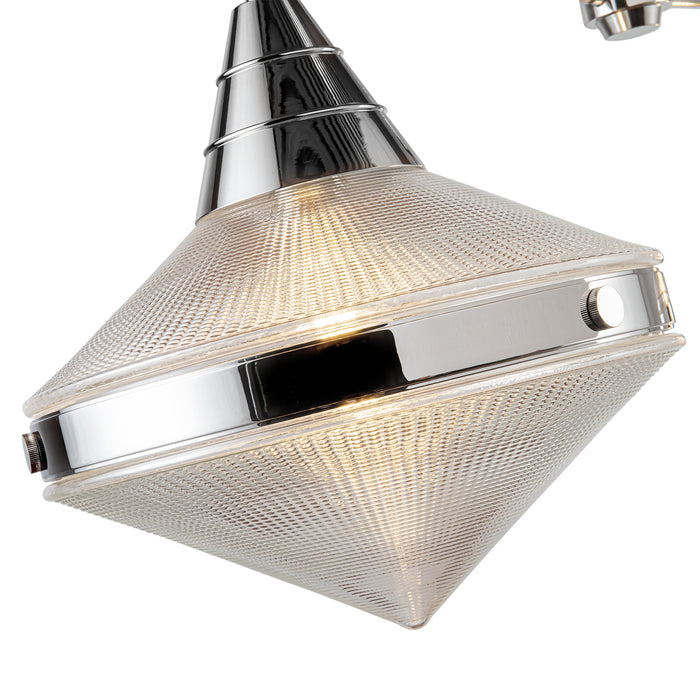 Willard Two Light Linear Pendant Polished Nickel/Prismatic Glass-Linear/Island-Alora-Lighting Design Store