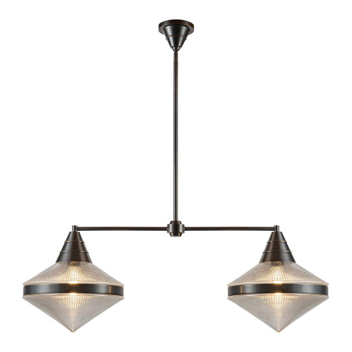 Willard Two Light Linear Pendant Urban Bronze/Prismatic Glass-Linear/Island-Alora-Lighting Design Store