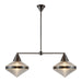 Willard Two Light Linear Pendant Urban Bronze/Prismatic Glass-Linear/Island-Alora-Lighting Design Store