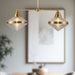 Willard Two Light Linear Pendant Vintage Brass/Prismatic Glass-Linear/Island-Alora-Lighting Design Store