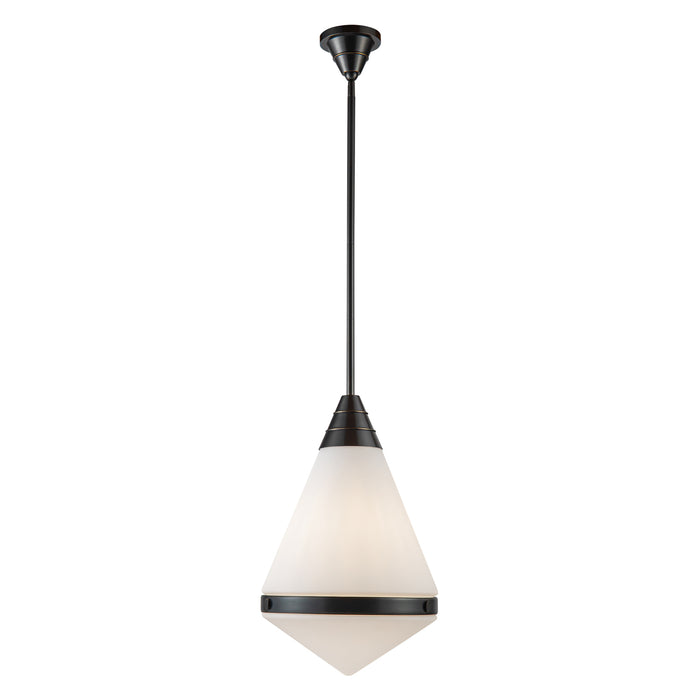 Willard One Light Pendant Urban Bronze/Opal Matte Glass-Pendants-Alora-Lighting Design Store