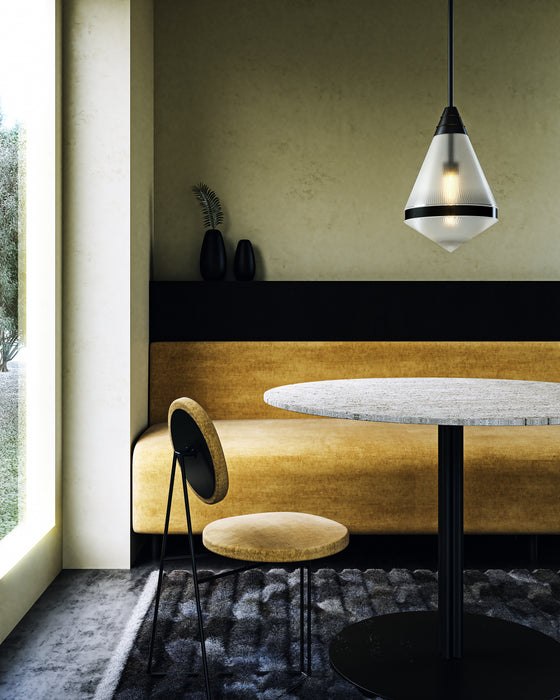 Willard One Light Pendant Urban Bronze/Prismatic Glass-Pendants-Alora-Lighting Design Store