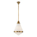Willard One Light Pendant Vintage Brass/Opal Matte Glass-Pendants-Alora-Lighting Design Store