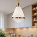 Willard One Light Pendant Vintage Brass/Opal Matte Glass-Pendants-Alora-Lighting Design Store