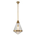 Willard One Light Pendant Vintage Brass/Prismatic Glass-Pendants-Alora-Lighting Design Store