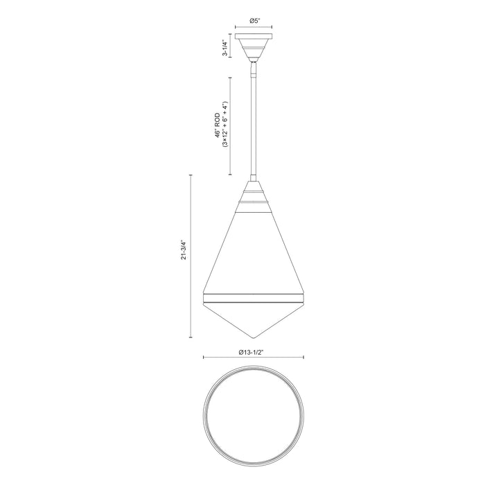 Willard One Light Pendant Polished Nickel/Prismatic Glass-Pendants-Alora-Lighting Design Store